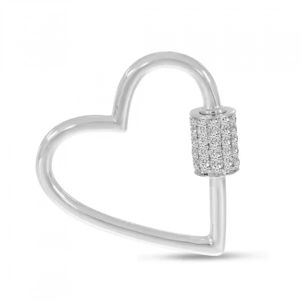 14K White Gold Diamond Heart Lock Pendant Clater Jewelers Louisville, KY