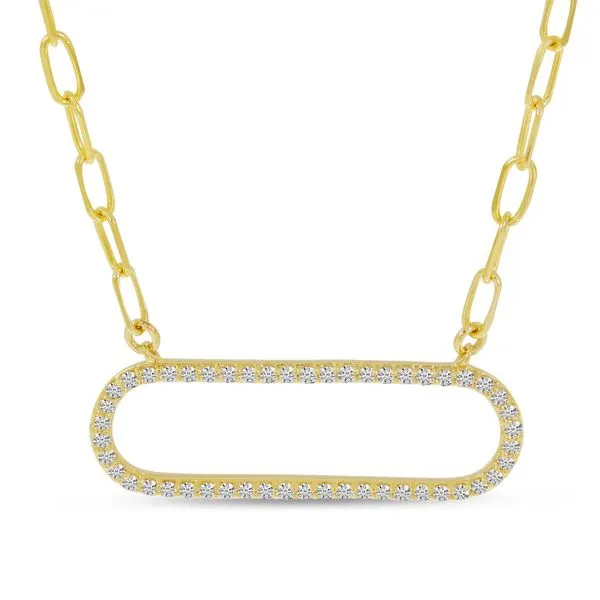 14K Yellow Gold Diamond Paperclip Necklace Rick's Jewelers California, MD