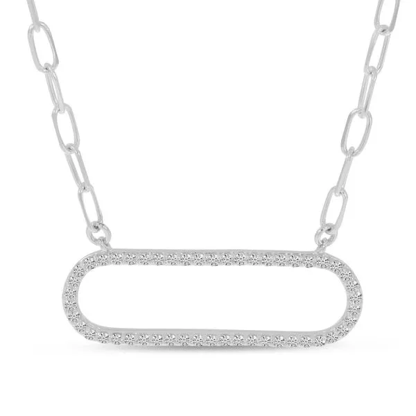 14K White Gold Diamond Paperclip Necklace Davidson Jewelers East Moline, IL