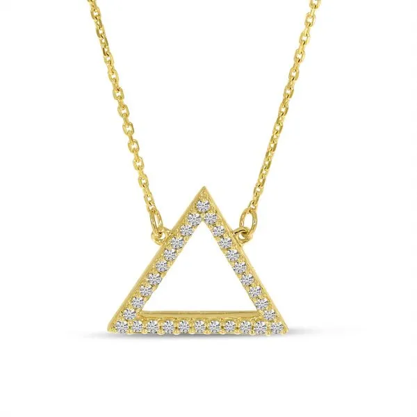 14K Yellow Gold Diamond Open Triangle Necklace Ambassador Diamond Jewelers Tucson, AZ