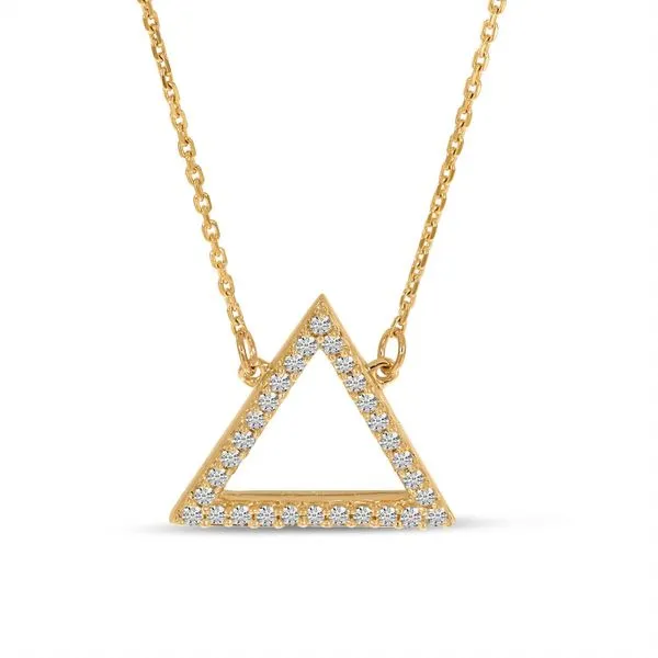 14K Rose Gold Diamond Open Triangle Necklace Clater Jewelers Louisville, KY