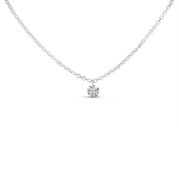 14K White Gold Solitaire Swinging Dashing Diamonds 18 inch Necklace Ambassador Diamond Jewelers Tucson, AZ