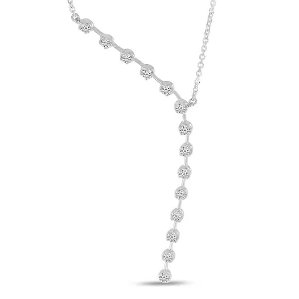 14K White Gold Asymmetrical Diamond Necklace Moseley Diamond Showcase Inc Lexington, SC