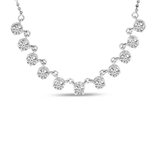 14K White Gold 11 Diamond Necklace Ambassador Diamond Jewelers Tucson, AZ