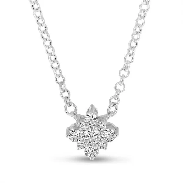 14K White Gold Small Diamond Clustaire Necklace Clater Jewelers Louisville, KY