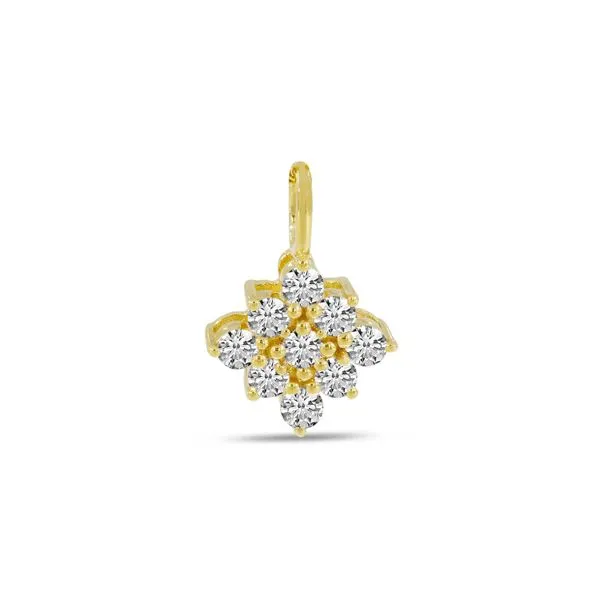 14K Yellow Gold Diamond Clustaire Pendant Ambassador Diamond Jewelers Tucson, AZ