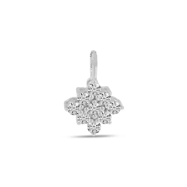 14K White Gold Diamond Clustaire Pendant Ambassador Diamond Jewelers Tucson, AZ