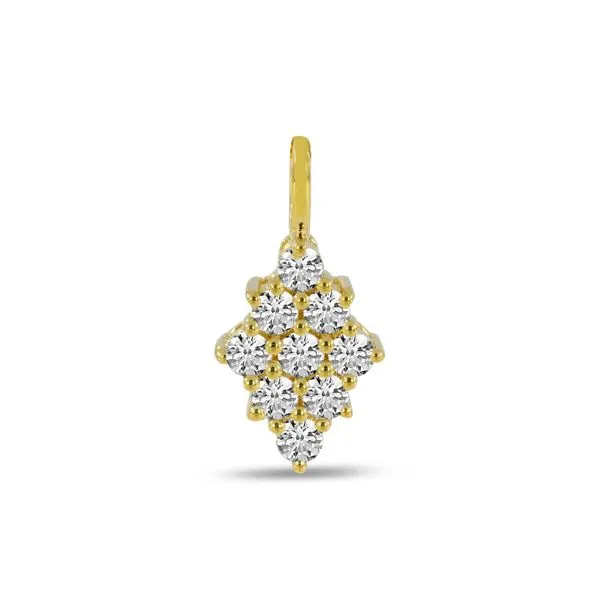 14K Yellow Gold Diamond Shape Clustaire Pendant Ambassador Diamond Jewelers Tucson, AZ