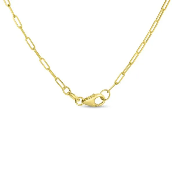 14K Yellow Gold 7-Station Diamond Paperclip Necklace Image 3 Ambassador Diamond Jewelers Tucson, AZ
