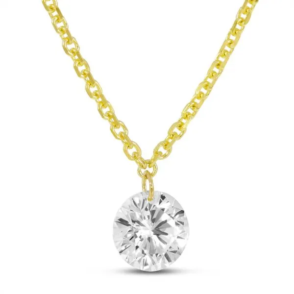 14K Yellow Gold 18 inch Single .50 ct Pierced Diamond Dashing Diamond Necklace Rick's Jewelers California, MD