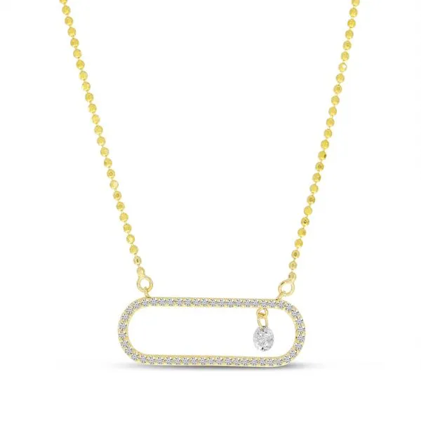 14K Yellow Gold Dashing Diamond In Paperclip Necklace Ambassador Diamond Jewelers Tucson, AZ