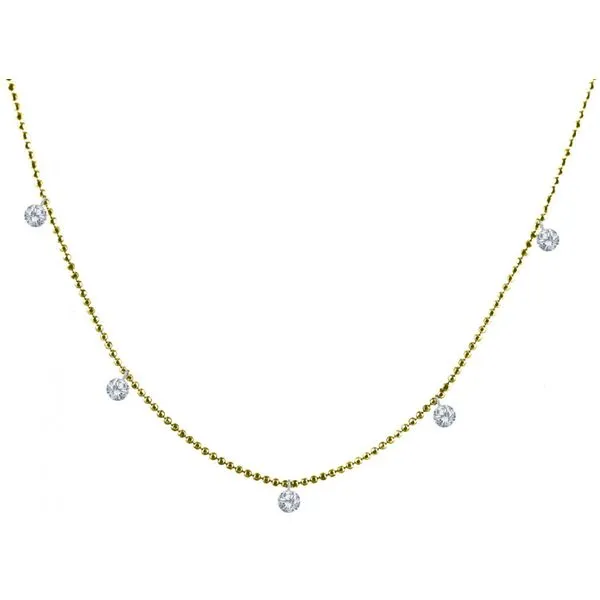 14K Yellow Gold Dashing Diamond 5-Diamond By the Yard Necklace Clater Jewelers Louisville, KY