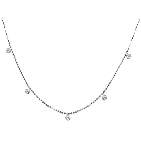 14K White Gold Dashing Diamond 5-Diamond By the Yard Necklace Ambassador Diamond Jewelers Tucson, AZ