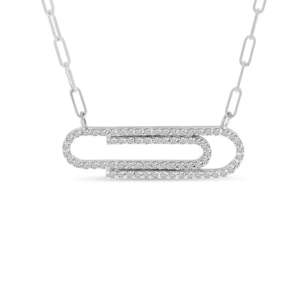 14K White Gold Diamond Classic Paperclip Necklace Jimmy Smith Jewelers Decatur, AL