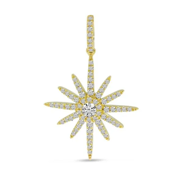 14K Yellow Gold Diamond Starburst Pendant Ambassador Diamond Jewelers Tucson, AZ
