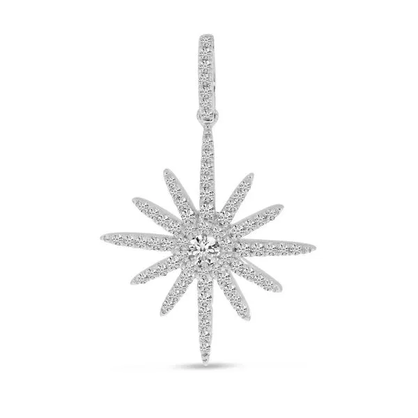 14K White Gold Diamond Starburst Pendant Ambassador Diamond Jewelers Tucson, AZ