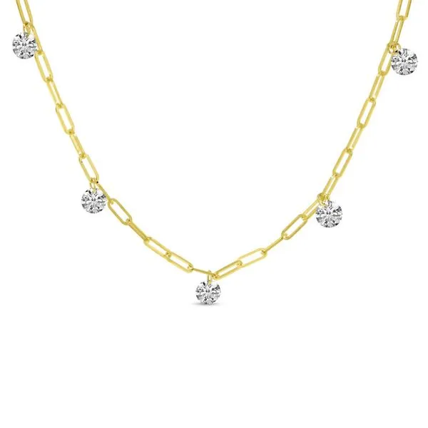 14K Yellow Gold Diamond By the Yard .75 Ct Dashing Diamond Link Chain 18 inch Necklace Clater Jewelers Louisville, KY