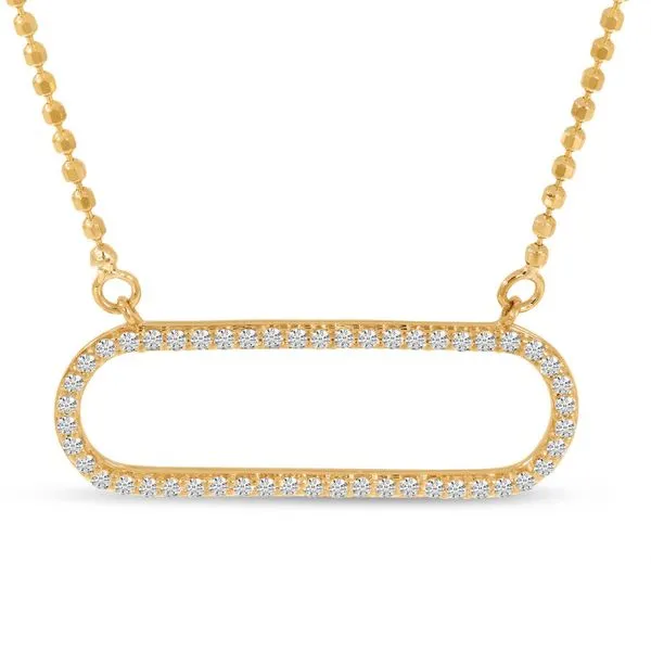 14K Rose Gold Dashing Diamond Open Paperclip Necklace Ambassador Diamond Jewelers Tucson, AZ