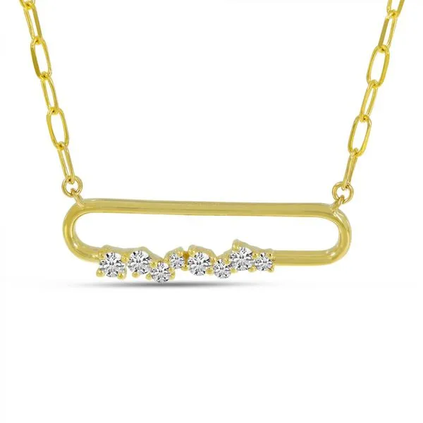 14K Yellow Gold Diamond Paperclip Necklace Ambassador Diamond Jewelers Tucson, AZ