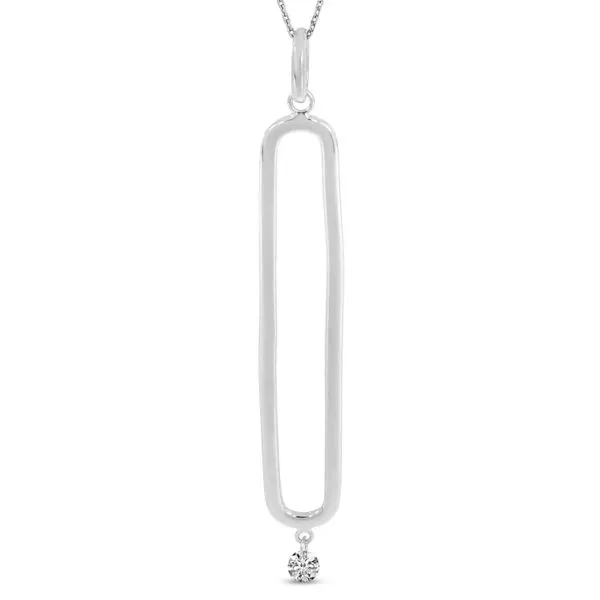 14K White Gold Dashing Diamonds Elongated Pendant Ambassador Diamond Jewelers Tucson, AZ