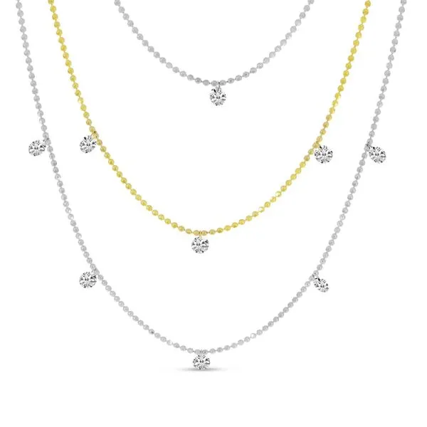 14K Yellow and White Gold Triple Chain Convertible Dashing Diamonds Necklace Clater Jewelers Louisville, KY