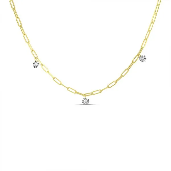 14K Yellow Gold Dashing Diamonds Link Necklace Image 2 Ambassador Diamond Jewelers Tucson, AZ