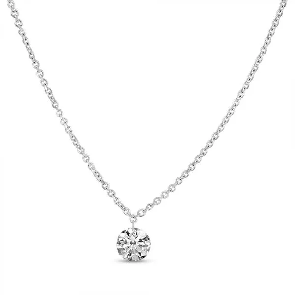 14K White Gold Dashing Diamonds 0.60ct Single Necklace Woelk's House of Diamonds Russell, KS