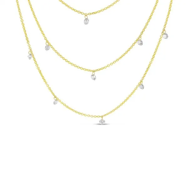 14K Yellow Gold Triple Chain Convertible Dashing Diamonds Necklace Clater Jewelers Louisville, KY