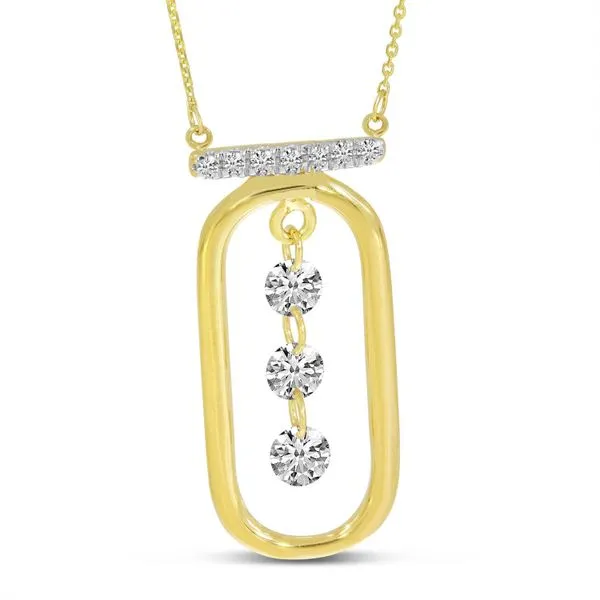 14K Yellow Gold Dashing Diamond Wire Paperclip Necklace Ambassador Diamond Jewelers Tucson, AZ