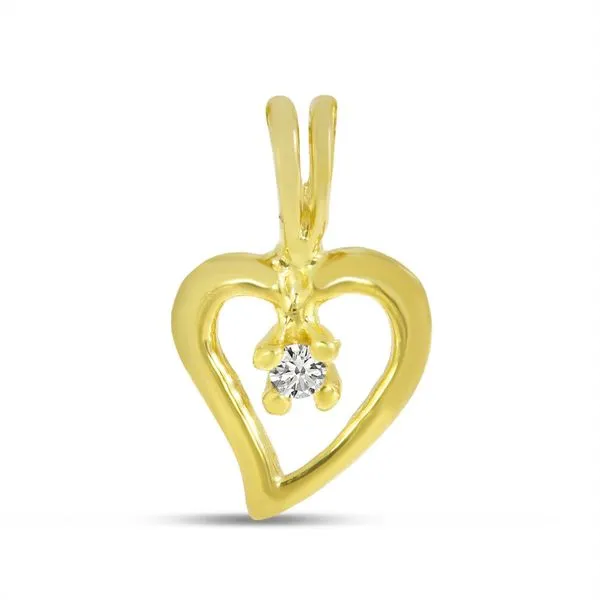 14K Yellow Gold Petite Diamond Heart Pendant Ambassador Diamond Jewelers Tucson, AZ