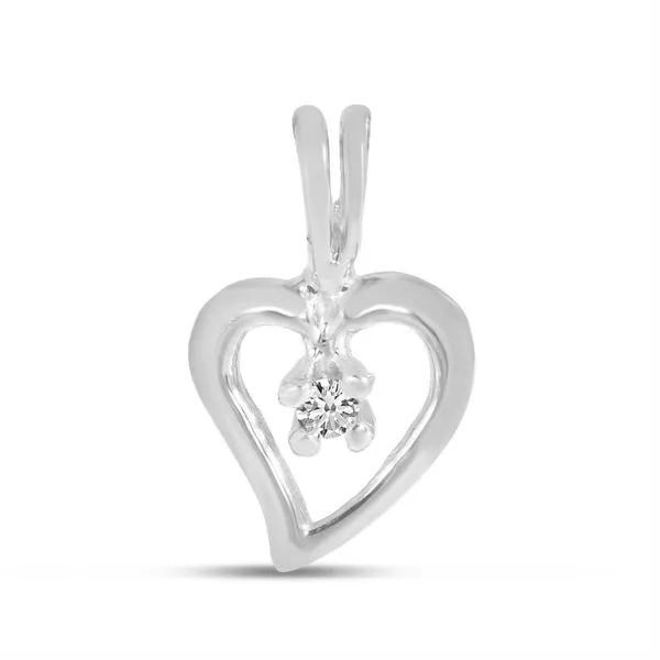 14K White Gold Petite Diamond Heart Pendant J. Meredith Jewelers Delafield, WI