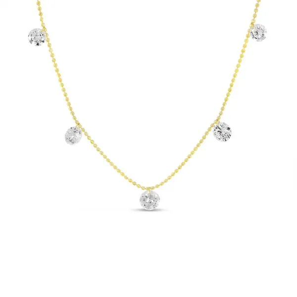 14K Yellow Gold Dashing Diamonds 5 Stone Necklace Rick's Jewelers California, MD
