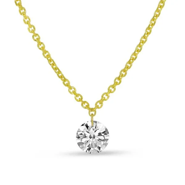 14K Yellow Gold .43 ct Dashing Diamond 18 Cable Necklace