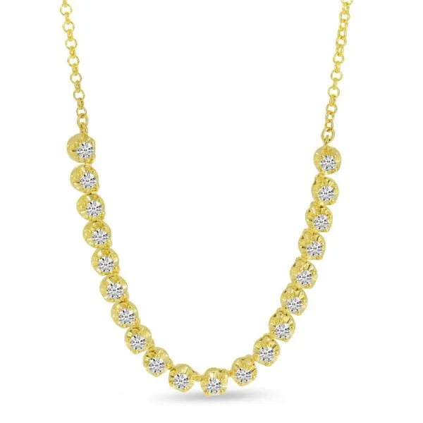 14K Yellow Gold Diamond Textured Necklace Ambassador Diamond Jewelers Tucson, AZ