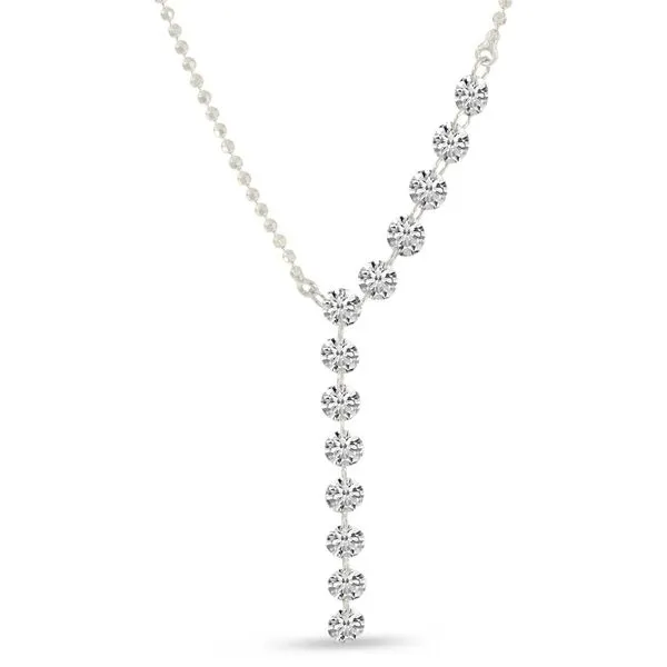 14K White Gold Dashing Diamond Asymmetrical Lariat Necklace Moseley Diamond Showcase Inc Lexington, SC