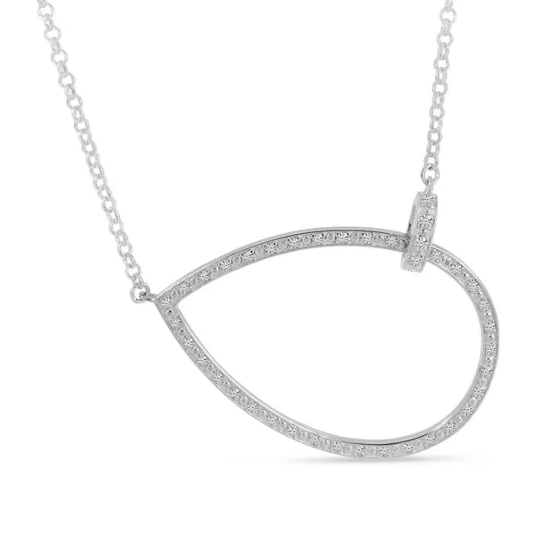 14K White Gold Diamond Open Interlocking Necklace Ambassador Diamond Jewelers Tucson, AZ