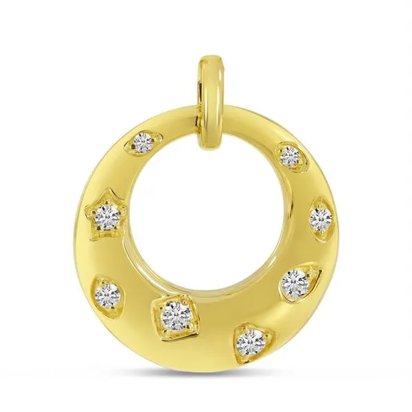 14K Yellow Gold Scattered Diamond Circle Pendant Ambassador Diamond Jewelers Tucson, AZ