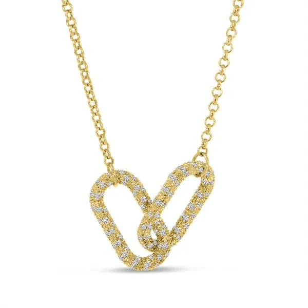 14K Yellow Gold Diamond Interlocking Links Necklace Ambassador Diamond Jewelers Tucson, AZ