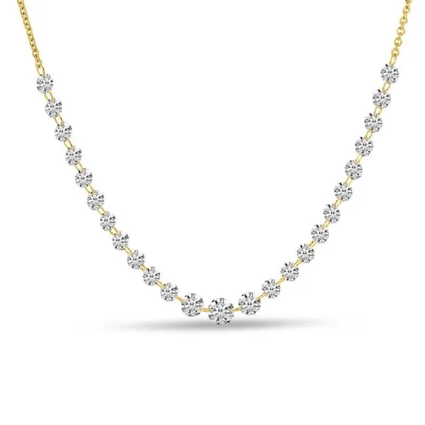 14K White Gold Dashing Diamond Graduated Necklace Ambassador Diamond Jewelers Tucson, AZ