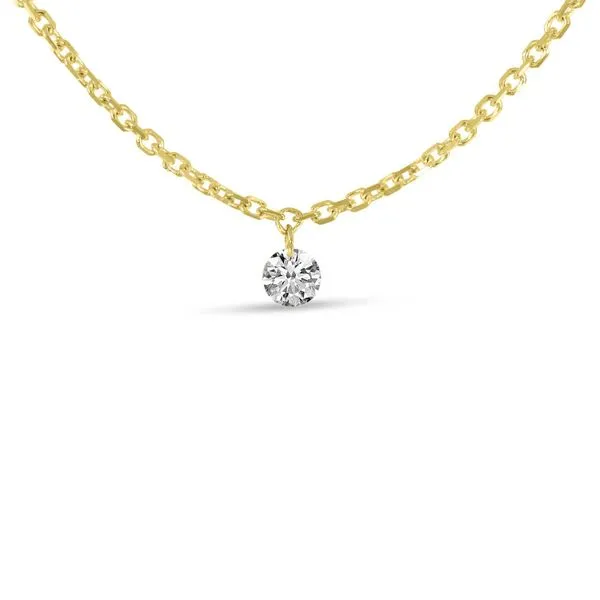 14K Yellow Gold Solitaire Dashing Diamonds Necklace Ambassador Diamond Jewelers Tucson, AZ