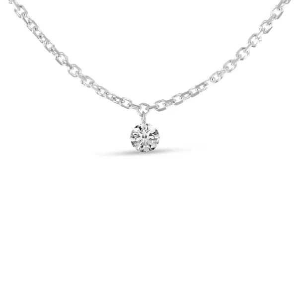 14K Yellow Gold Solitaire Dashing Diamonds 18 inch Necklace Clater Jewelers Louisville, KY