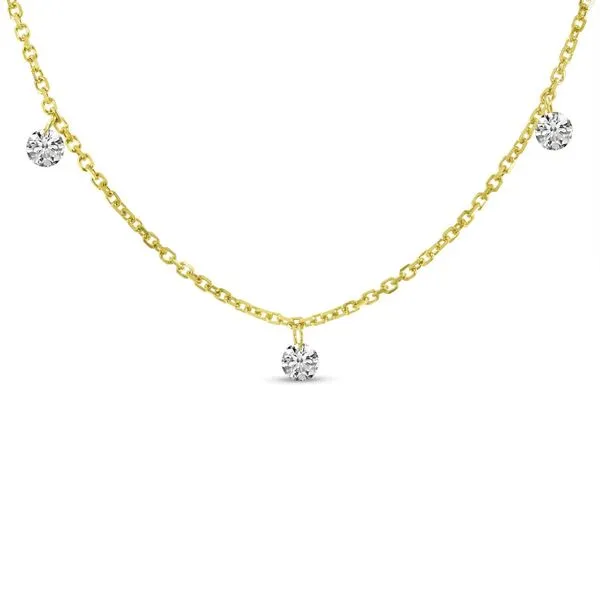 14K Yellow Gold Diamond By the Yard 0.24 Ct Dashing Diamond 18 inch Necklace Ambassador Diamond Jewelers Tucson, AZ