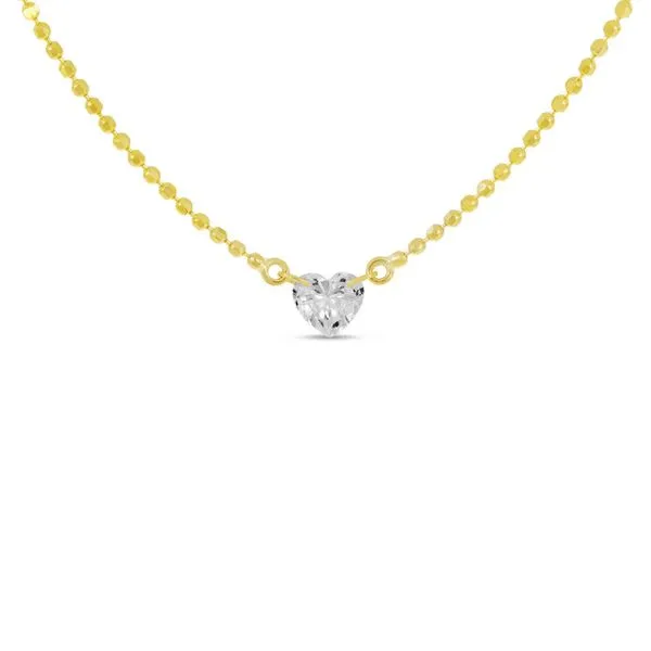 14K Yellow Gold Dashing Diamond Heart Necklace Ambassador Diamond Jewelers Tucson, AZ