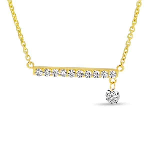 14K Yellow Gold Dashing Diamond Bar Necklace Ambassador Diamond Jewelers Tucson, AZ