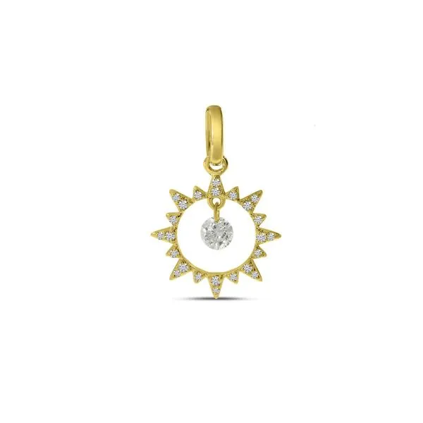 14K Yellow Gold Dashing Diamonds Sun Pendant Ambassador Diamond Jewelers Tucson, AZ
