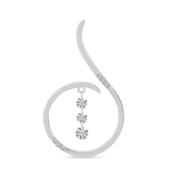 14K White Gold Dashing Diamond Swirl Pendant Clater Jewelers Louisville, KY