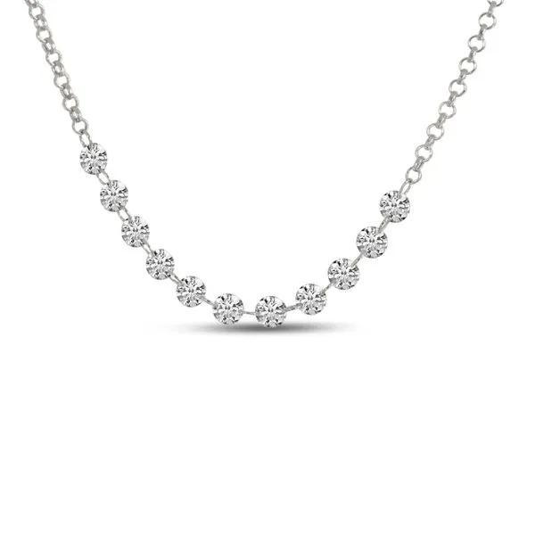 14K White Gold Dashing Diamond 11-Stone Necklace Ambassador Diamond Jewelers Tucson, AZ