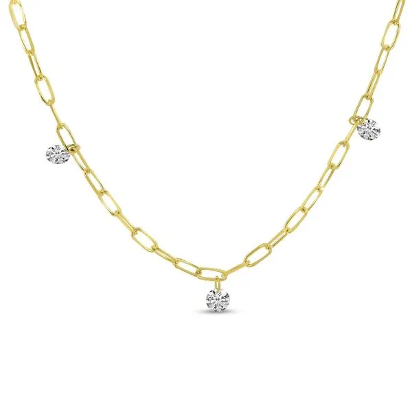 14K Yellow Gold 0.24 Ct Dashing Diamond 18 inch Link Necklace Image 2 Ambassador Diamond Jewelers Tucson, AZ