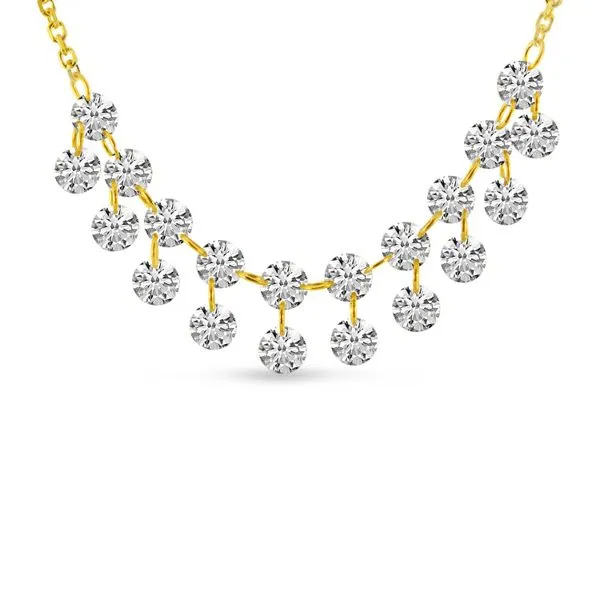 14K Yellow Gold Dashing Diamond Double Row 1. 60 Ct 18 inch Necklace Ambassador Diamond Jewelers Tucson, AZ