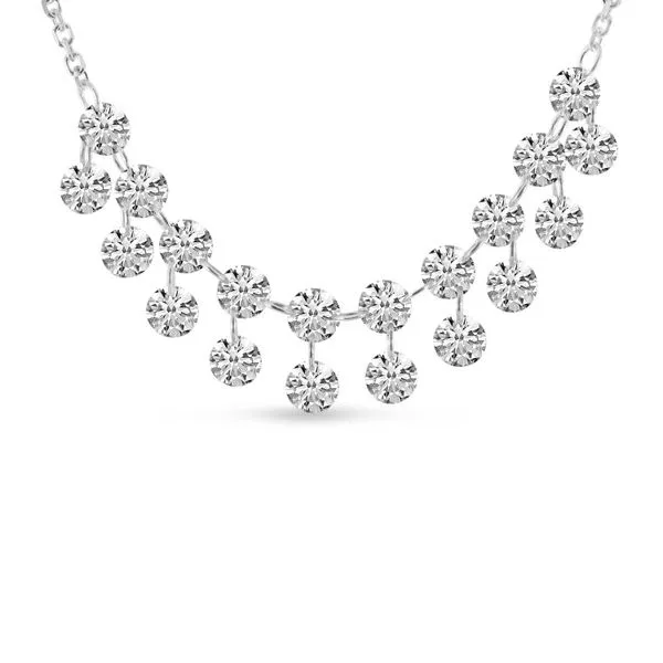 14K White Gold Dashing Diamond Double Row 1. 60 Ct 18 inch Necklace Ambassador Diamond Jewelers Tucson, AZ